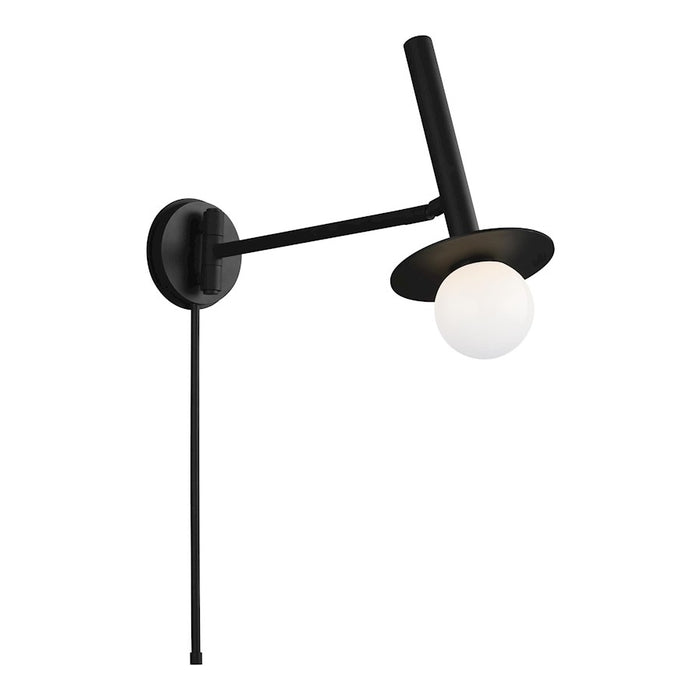 Visual Comfort Studio Nodes 1-Lt Pivot Sconce, Midnight/Milk White