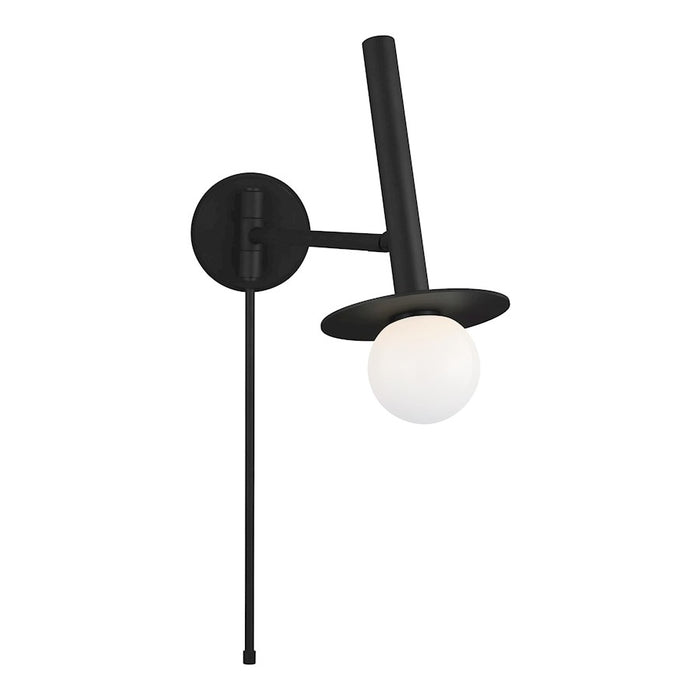 Visual Comfort Studio Nodes 1-Lt Pivot Sconce, Midnight/Milk White