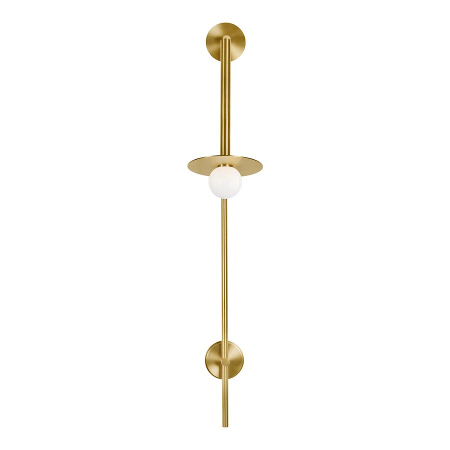 Visual Comfort Studio Nodes 1-Lt Large Pivot Sconce, Brass/Milk - KW1031BBS