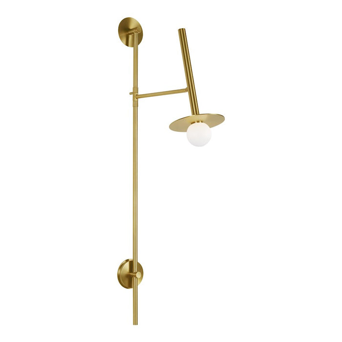 Visual Comfort Studio Nodes 1-Lt Large Pivot Sconce, Brass/Milk