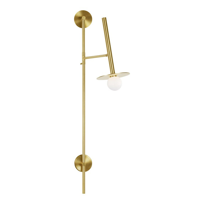 Visual Comfort Studio Nodes 1-Lt Large Pivot Sconce, Brass/Milk