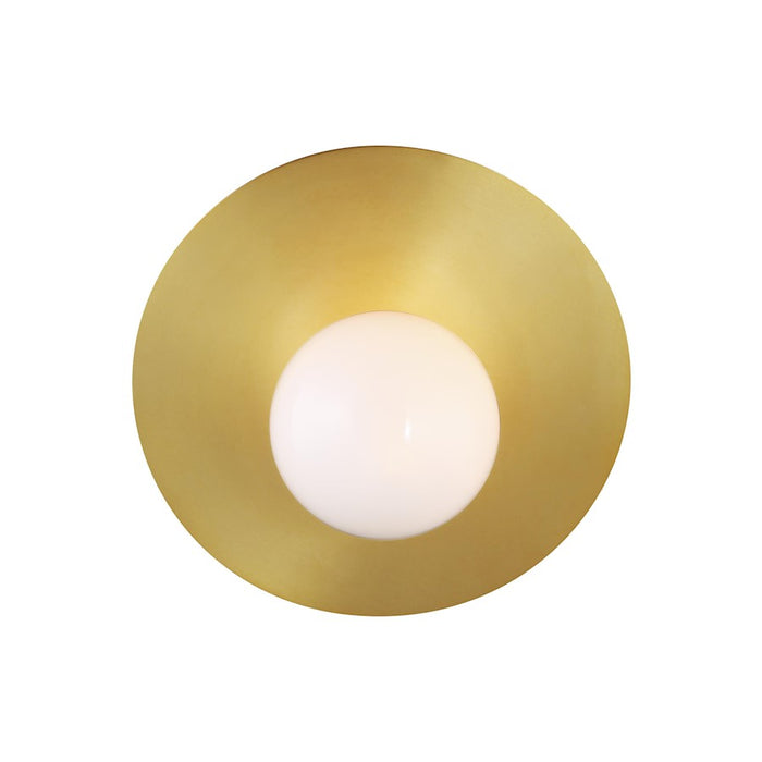 Visual Comfort Studio Nodes 1-Lt Large Angled Sconce, Brass/Milk - KW1041BBS