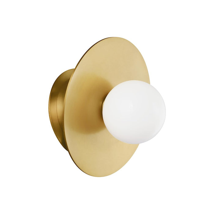 Visual Comfort Studio Nodes 1-Lt Large Angled Sconce, Brass/Milk