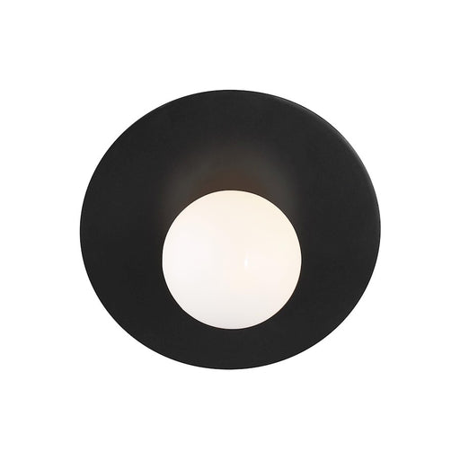 Visual Comfort Studio Nodes 1-Lt Large Angled Sconce, Black/Milk - KW1041MBK