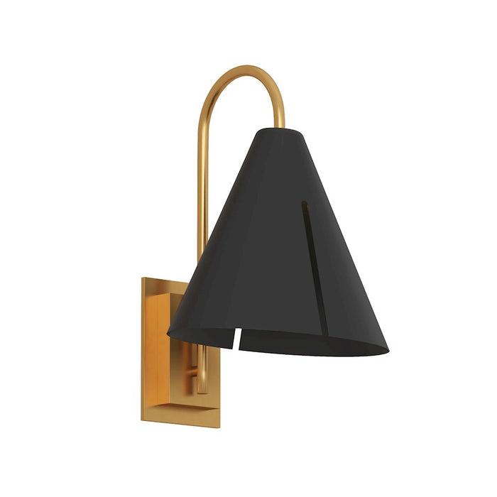 Visual Comfort Studio Cambre 1-Lt SM Task Sconce, Black/Brass - KW1131MBKBBS-L1