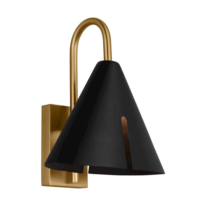 Visual Comfort Studio Cambre 1-Lt SM Task Sconce, Black/Brass