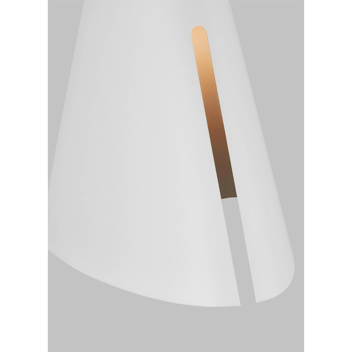 Visual Comfort Studio Cambre 1 Light Small Sconce, White/Brass