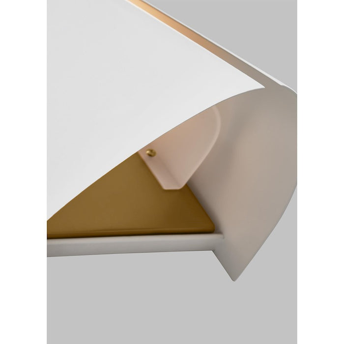 Visual Comfort Studio Cambre 1 Light Small Sconce, White/Brass