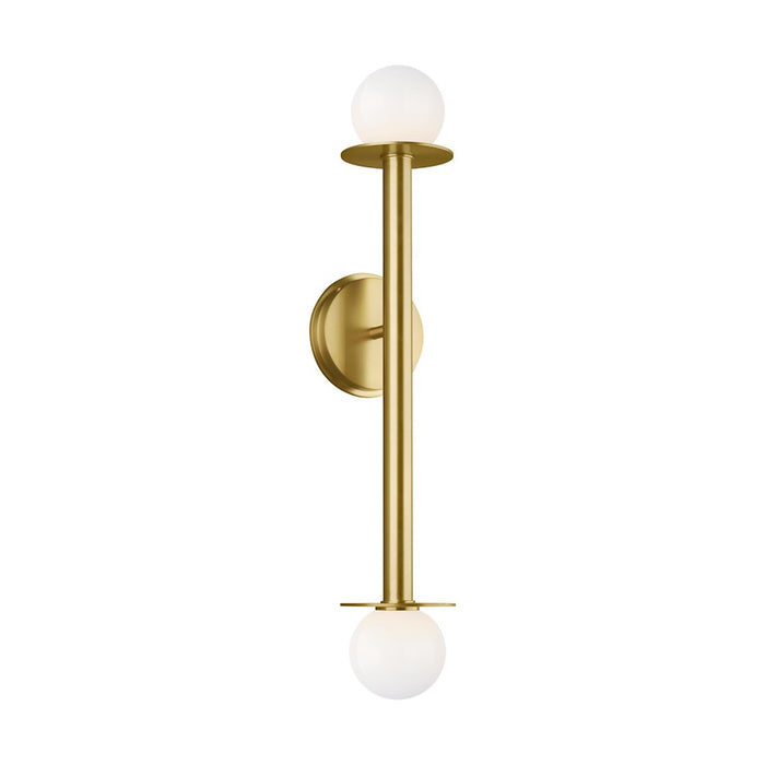 Visual Comfort Studio Nodes 2 Light Double Sconce, Brass/Milk White