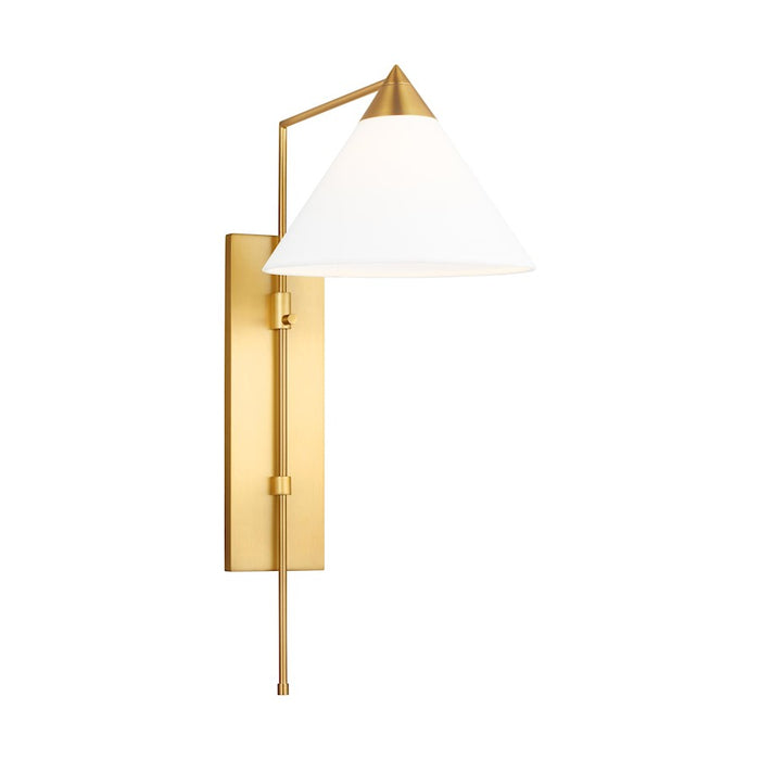 Visual Comfort Studio Franklin 1-Lt Wall Sconce, Brass/White Linen