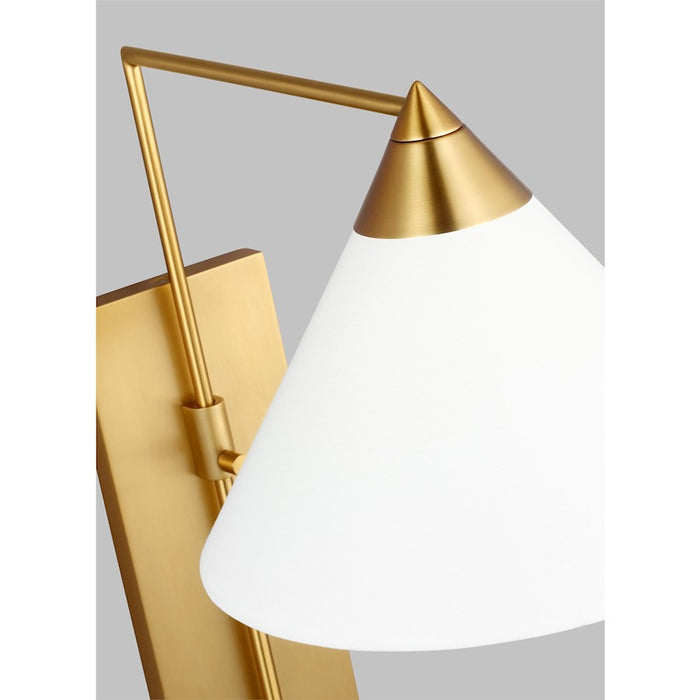 Visual Comfort Studio Franklin 1-Lt Wall Sconce, Brass/White Linen