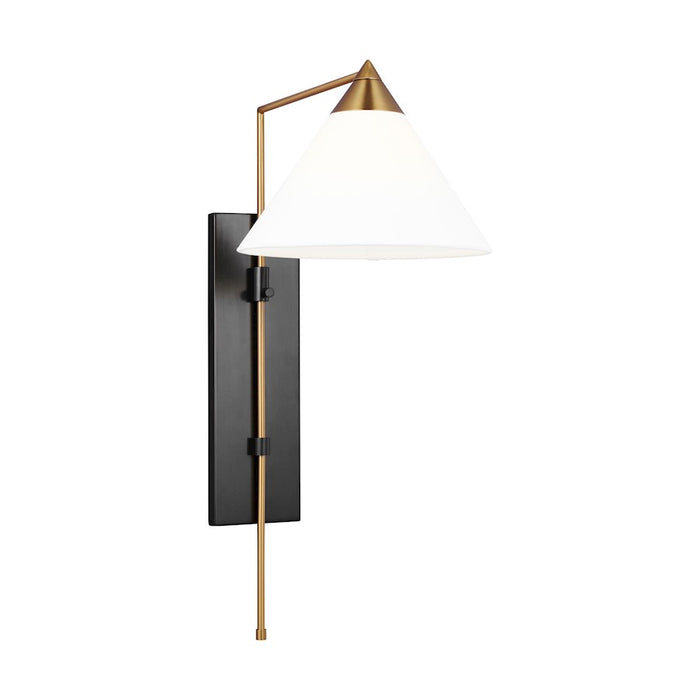 Visual Comfort Studio Franklin 1-Lt Sconce, Brass/Bronze/White