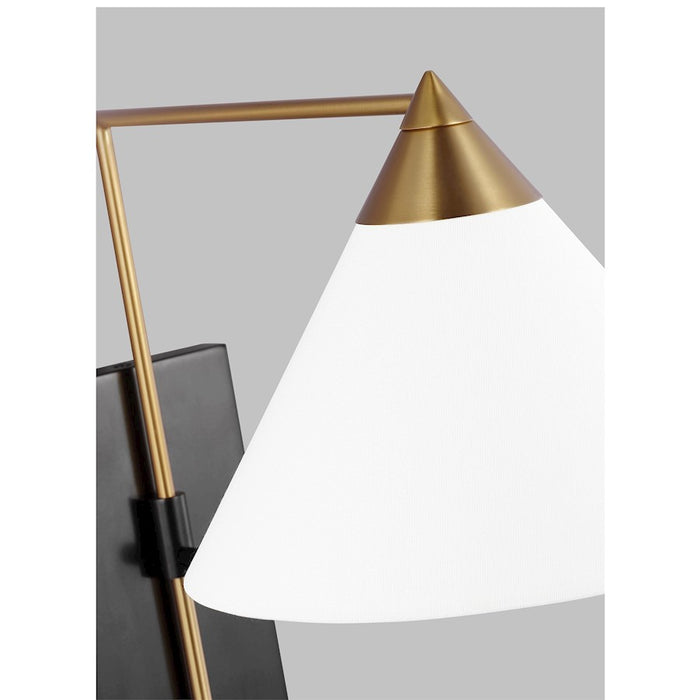 Visual Comfort Studio Franklin 1-Lt Sconce, Brass/Bronze/White