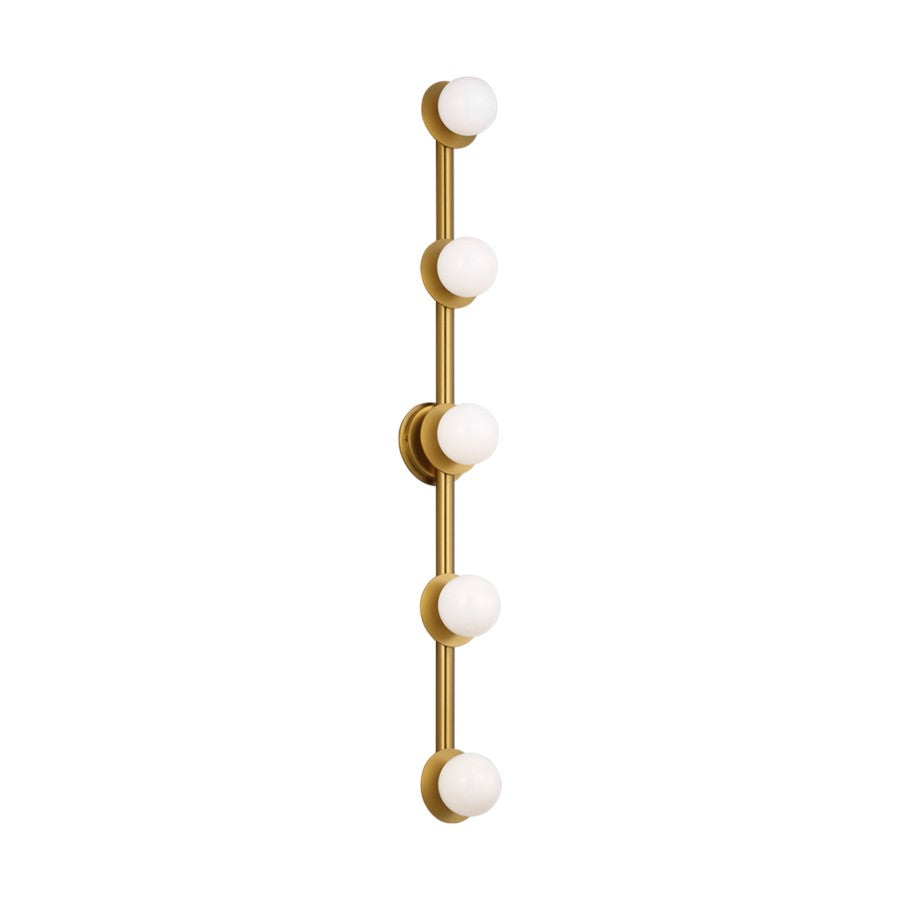 Visual Comfort Studio Nodes 5Lt Wall Bath Fixture, Brass/Milk - KWL1165BBS