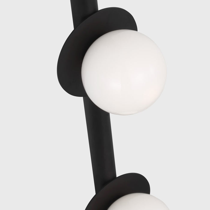 Visual Comfort Studio Nodes 5Lt Wall Bath Fixture, Black/Milk