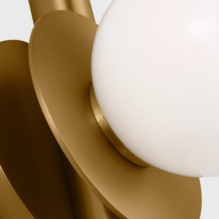 Visual Comfort Studio Nodes 3Lt Wall Bath Fixture, Brass/Milk