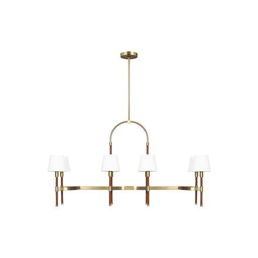 Visual Comfort Studio Katie 8-Lt Linear Chandelier, Time Worn BS/WH - LC1028TWB