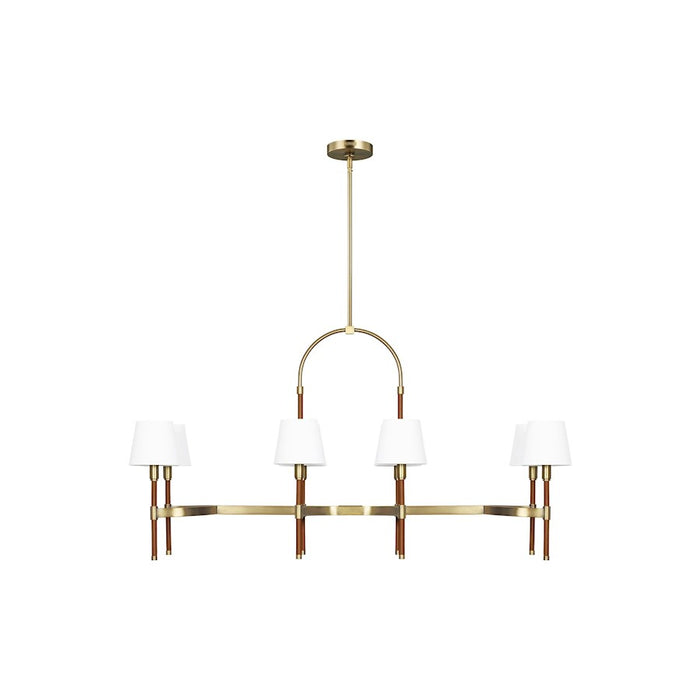 Visual Comfort Studio Katie 8-Lt Linear Chandelier, Time Worn BS/WH - LC1028TWB