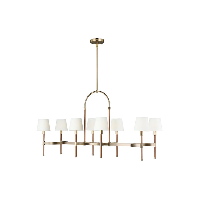 Visual Comfort Studio Katie 8-Lt Linear Chandelier, Time Worn BS/WH