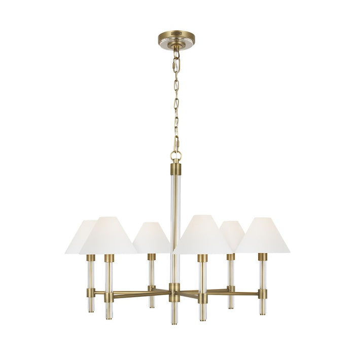 Visual Comfort Studio Robert 6-Lt Med Chandelier, Time Worn BS/WH - LC1076TWB