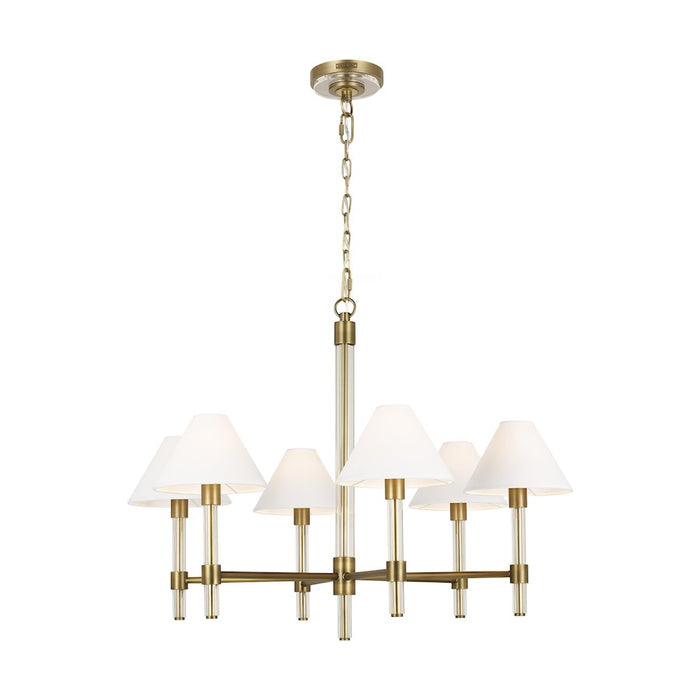 Visual Comfort Studio Robert 6-Lt Med Chandelier, Time Worn BS/WH