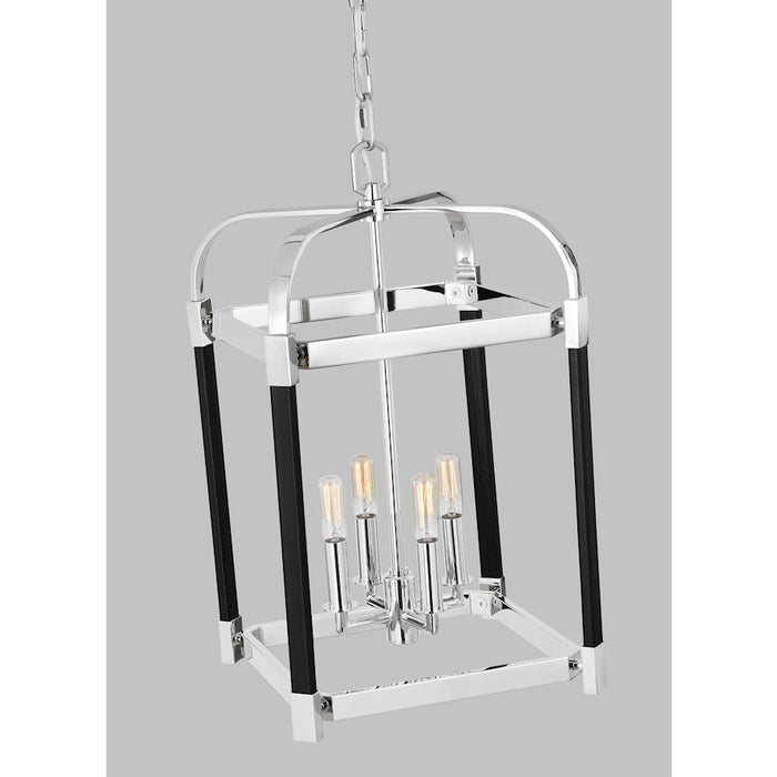 Visual Comfort Studio Hadley 4 Light Small Lantern, Polished Nickel