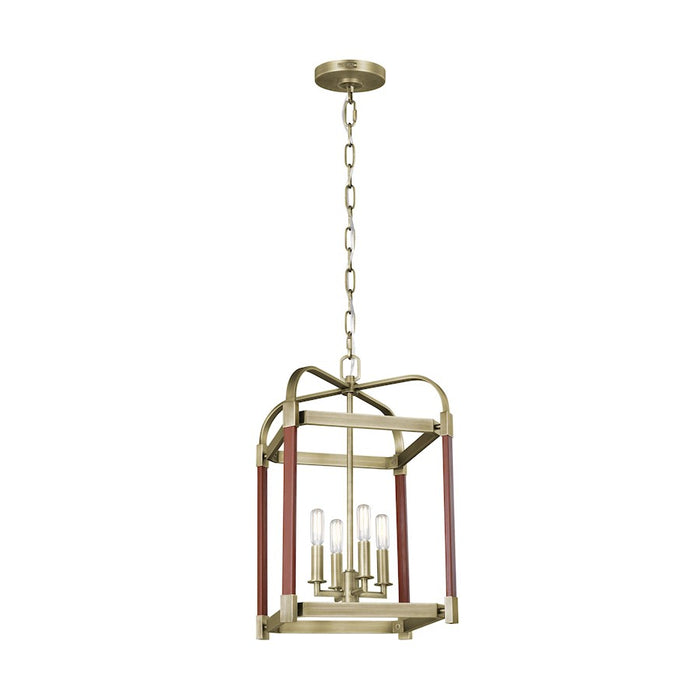 Visual Comfort Studio Hadley 4 Light Small Lantern, Time Worn Brass