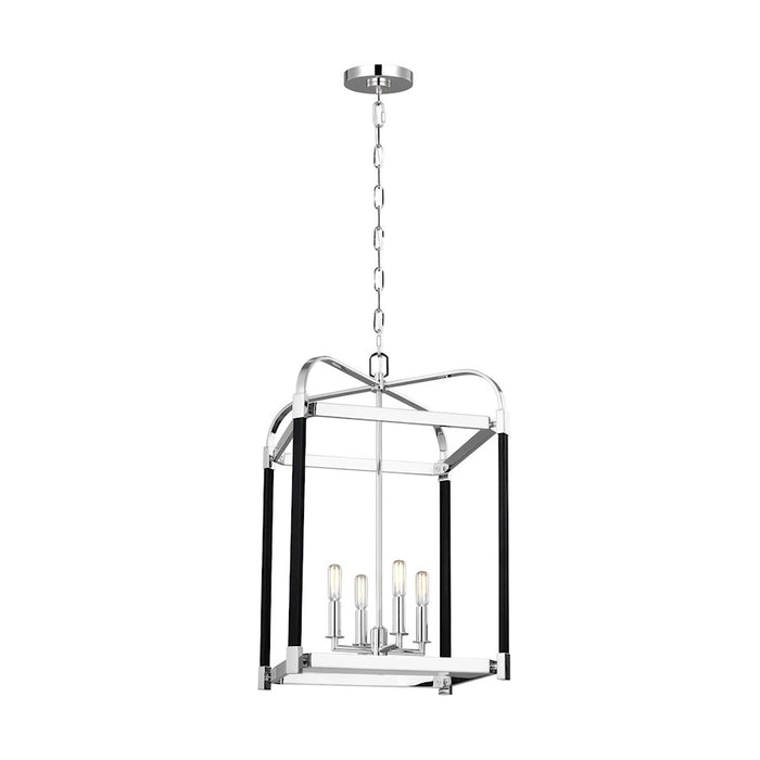 Visual Comfort Studio Hadley 4 Light Medium Lantern, Polished Nickel