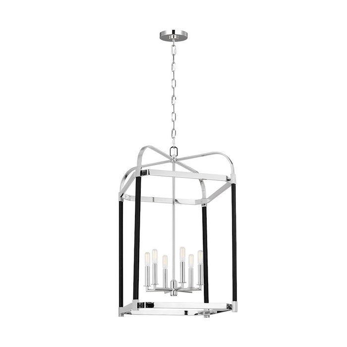 Visual Comfort Studio Hadley 6 Light Large Lantern, Polished Nickel