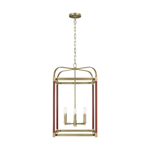 Visual Comfort Studio Hadley 6 Light Large Lantern, Time Worn Brass - LC1156TWB