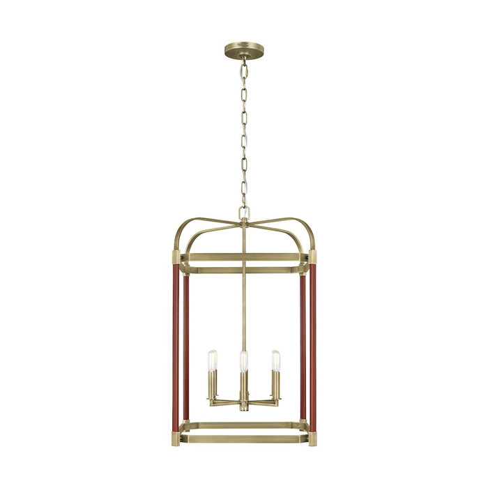 Visual Comfort Studio Hadley 6 Light Large Lantern, Time Worn Brass - LC1156TWB