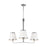 Visual Comfort Studio Esther 3-Lt SM Chandelier, Nickel/White Pleated