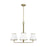 Visual Comfort Studio Esther 3-Lt SM Chandelier, Brass/White Pleated - LC1173TWB