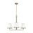 Visual Comfort Studio Esther 3-Lt SM Chandelier, Brass/White Pleated