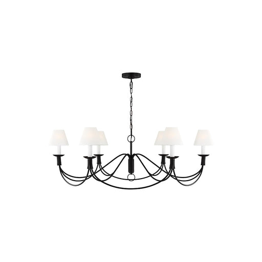 Visual Comfort Studio Sullivan 6 Light Medium Chandelier, Iron/White - LC1196AI