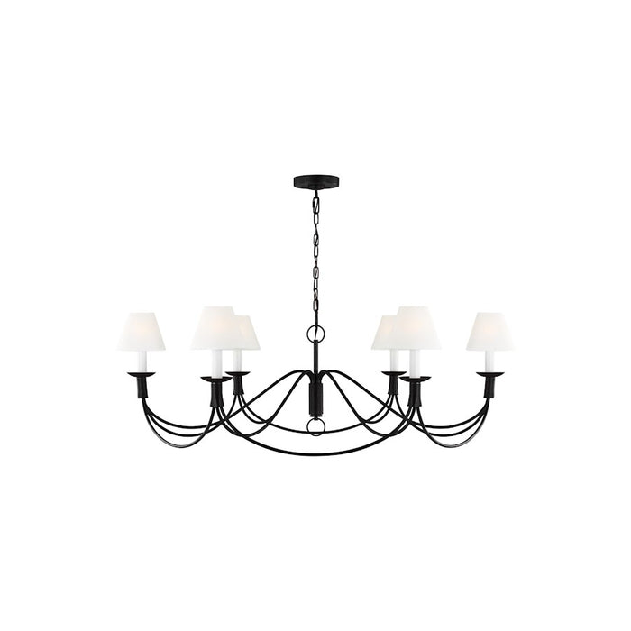 Visual Comfort Studio Sullivan 6 Light Medium Chandelier, Iron/White - LC1196AI