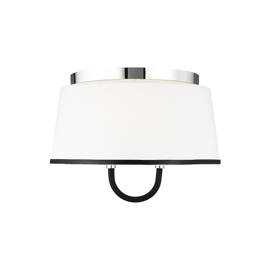 Visual Comfort Studio Katie 2 Light Med Flush, Nickel/Milk White - LF1002PN