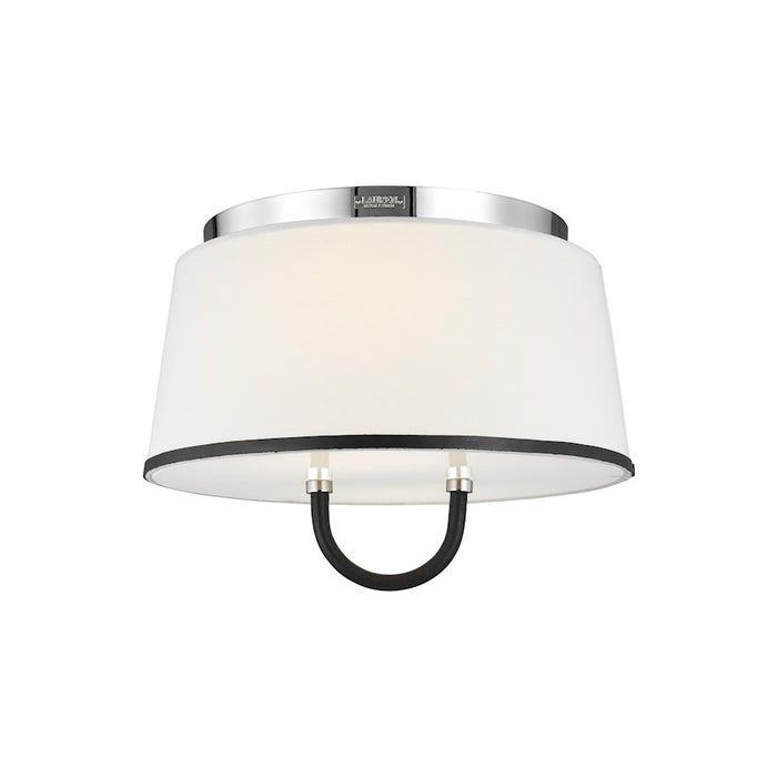 Visual Comfort Studio Katie 2 Light Med Flush, Nickel/Milk White