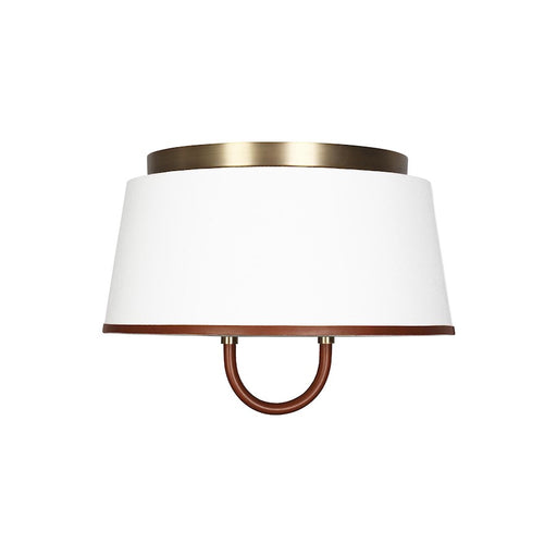 Visual Comfort Studio Katie 2 Light Med Flush, Brass/Milk White - LF1002TWB