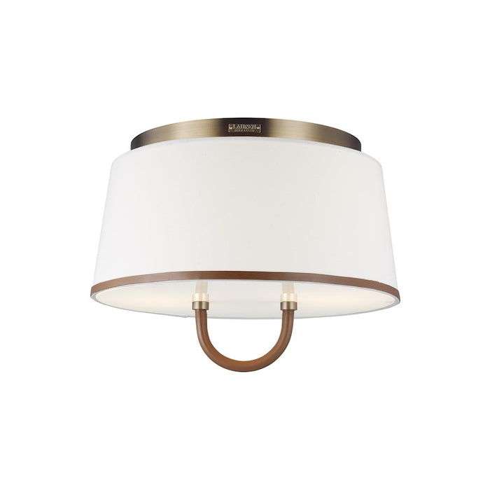 Visual Comfort Studio Katie 2 Light Med Flush, Brass/Milk White