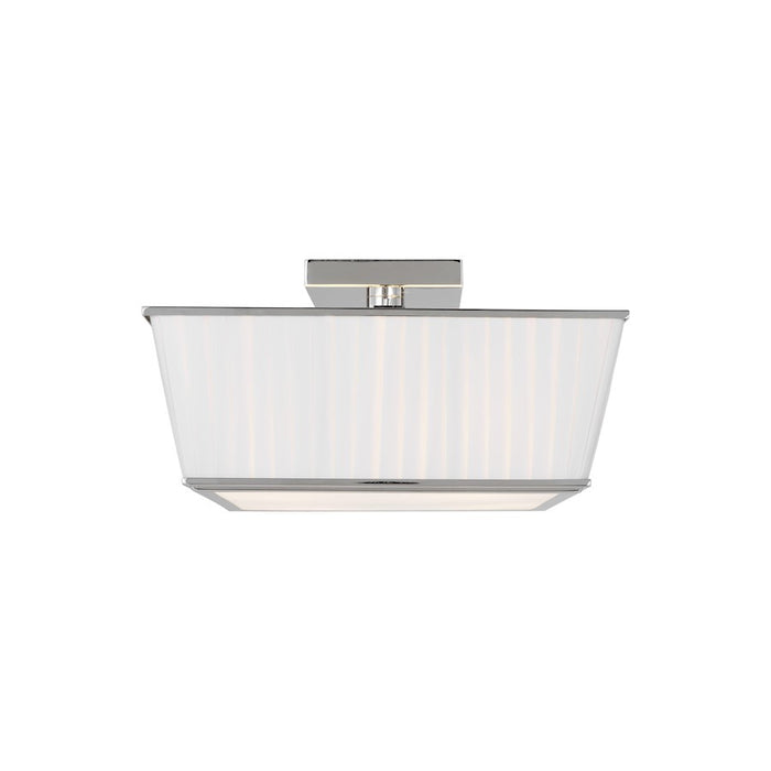 Visual Comfort Studio Esther 4-Lt Flush, Pol Nickel/Milk White - LF1044PN