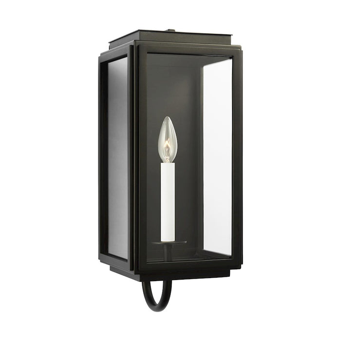 Visual Comfort Studio Edgar 1-Lt Med Wall Lantern, Textured BK/Clear