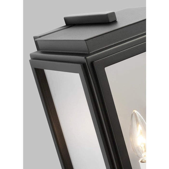 Visual Comfort Studio Edgar 1-Lt Med Wall Lantern, Textured BK/Clear