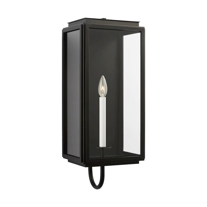 Visual Comfort Studio Edgar 1-Lt Large Wall Lantern, Text BK/Clear