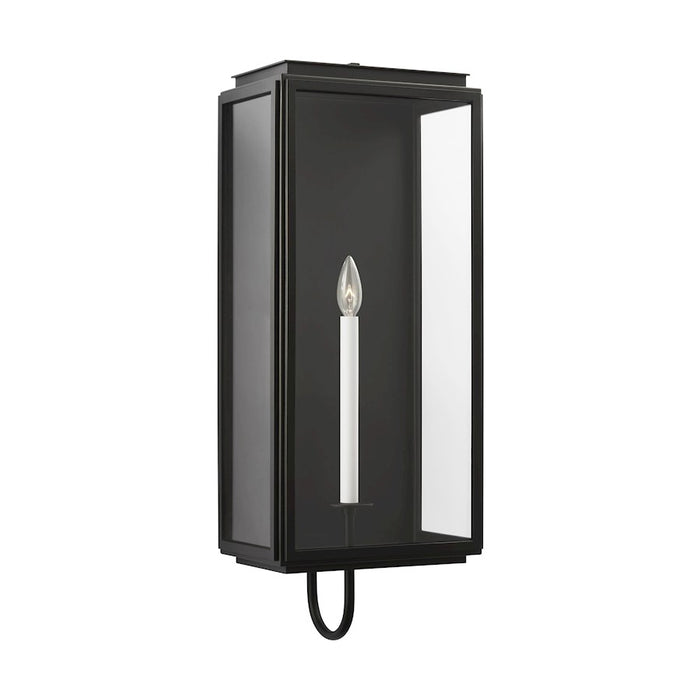 Visual Comfort Studio Edgar 1-Lt XL Wall Lantern, Black/Clear