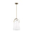 Visual Comfort Studio Hazel 1 Light Medium Pendant, Brass/Milk White