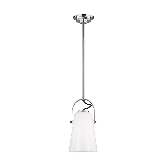 Visual Comfort Studio Hazel 1-Lt Mini Pendant, Pol Nickel/Milk White - LP1011PN