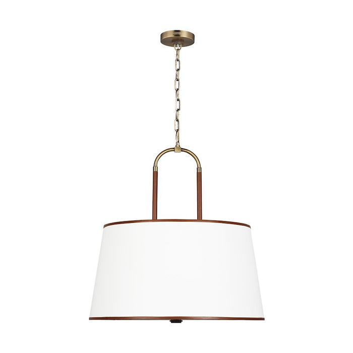 Visual Comfort Studio Katie 4-Lt Large Pendant, Time Worn Brass/Milk - LP1024TWB