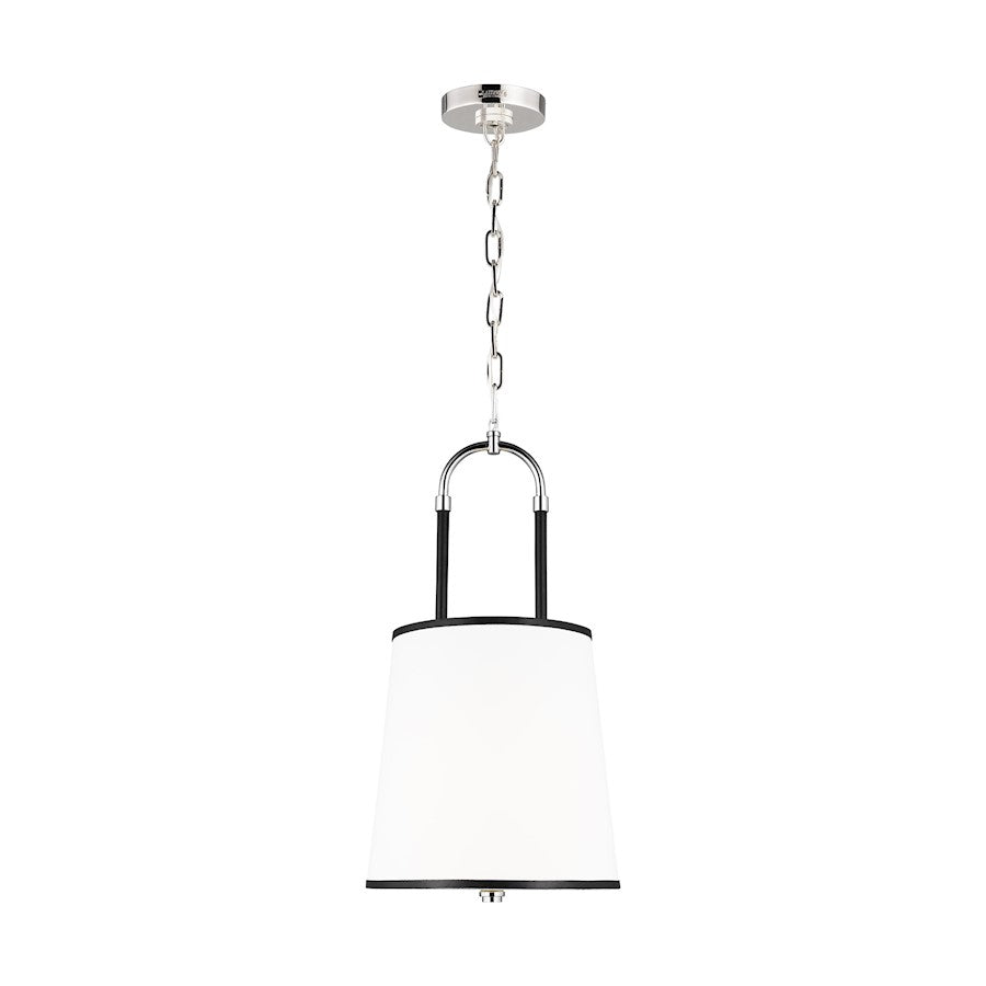 Visual Comfort Studio Katie 1-Lt Med Pendant, Pol Nickel/Milk White - LP1031PN