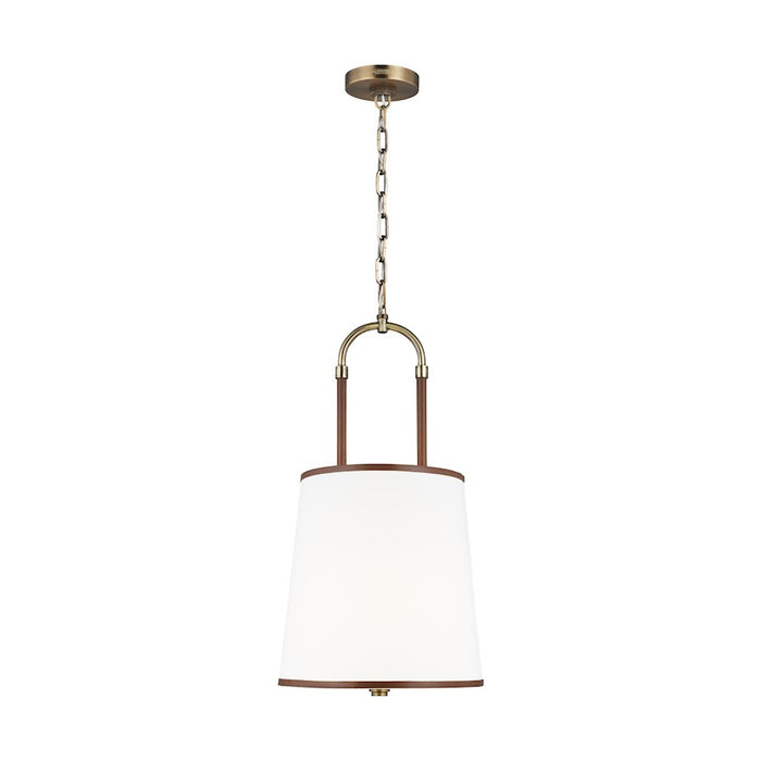 Visual Comfort Studio Katie 1 Light Medium Pendant, Brass/Milk White - LP1031TWB